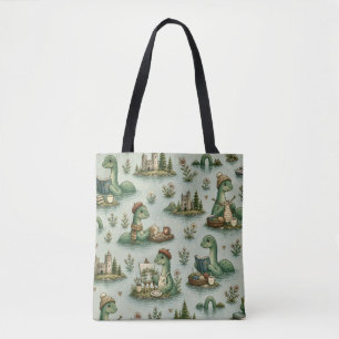 Gezellige Cryptiden Nessie Loch Ness Monster hobby Tote Bag