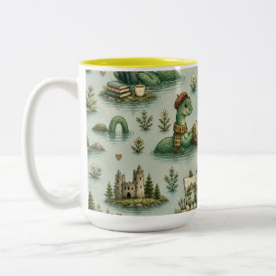 Gezellige Cryptiden Nessie Loch Ness Monster hobby Tweekleurige Koffiemok