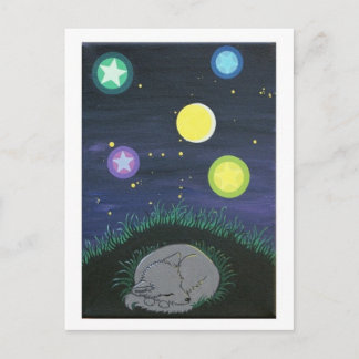 gezellige cub art postkaart