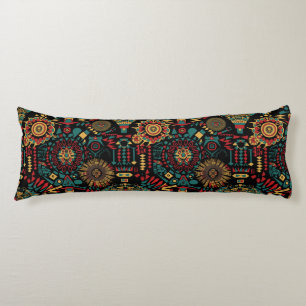 Gezellige Cyaan "Heritage-Inspired Patterns" Kusse Lichaamskussen