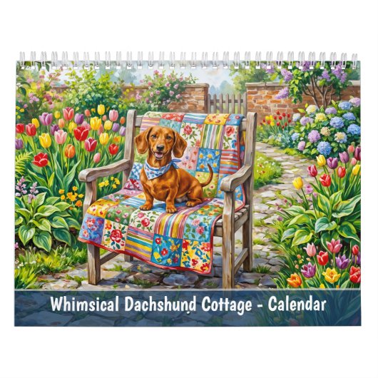 Gezellige Dachshund Cottage Kalender (Hoes)