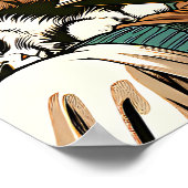 Gezellige dame lezen met koffie en kat Kaart Poster (Hoek)