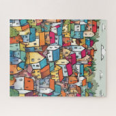 Gezellige dorpscharme legpuzzel (Horizontaal)