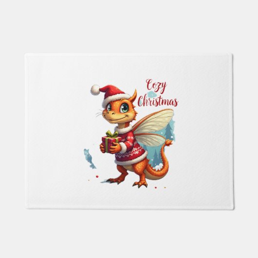 Gezellige Dragonfly Kerstmis Deurmat (Voorkant)