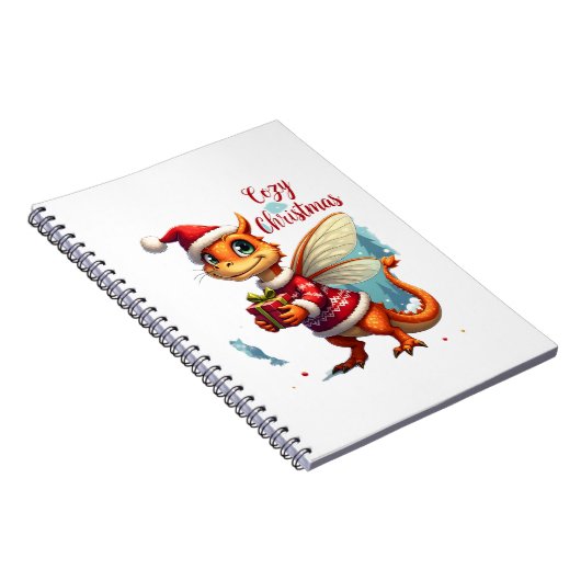 Gezellige Dragonfly Kerstmis Notitieboek (Rechterzijde)