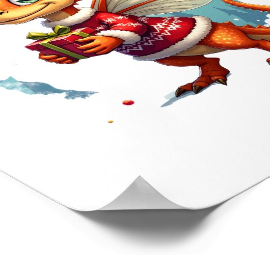 Gezellige Dragonfly Kerstmis Poster (Hoek)