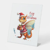 Gezellige Dragonfly Kerstmis Reclamebord Met Voetstuk (Voorkant)