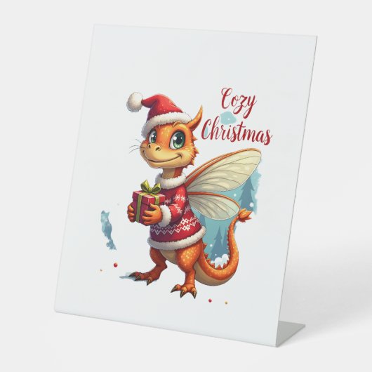Gezellige Dragonfly Kerstmis Reclamebord Met Voetstuk (Voorkant)