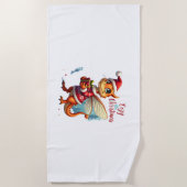 Gezellige Dragonfly Kerstmis Strandlaken (Voorkant)