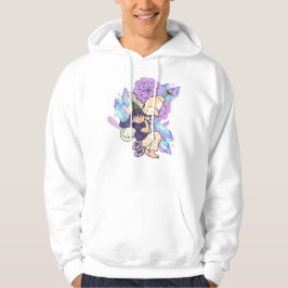 Gezellige dromen met puppy's en paarse kristallen hoodie