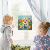 Gezellige Duckling Window Cling Raamsticker