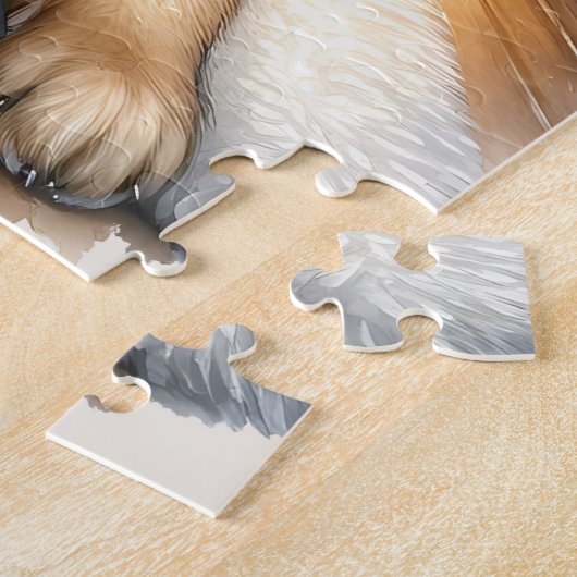 Gezellige Duitse Herder Hond Vakantie Kerstmis Legpuzzel (Zijkant)
