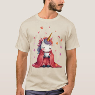 Gezellige Eenhoorn in een Deken Gewikkeld die Koff T-shirt
