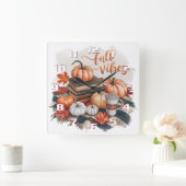 Gezellige en comfortabele herfst vibes Wall Clock Vierkante Klok (Huis)