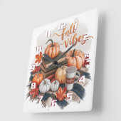 Gezellige en comfortabele herfst vibes Wall Clock Vierkante Klok (Hoek)