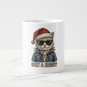 Gezellige en helder kerst kat mok