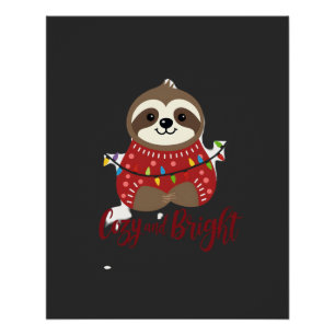 Gezellige en heldere luiaard kerstlichtjes (1) perfect poster