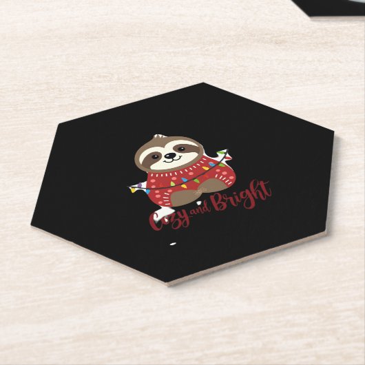 Gezellige en heldere luie kerstverlichting (1) kartonnen onderzetters (Schuin)