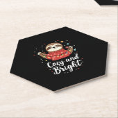 Gezellige en lichte luie kerstverlichting (4) kartonnen onderzetters (Schuin)