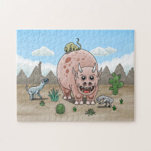 Gezellige en Schattigee fantasie dinosaurussen Legpuzzel