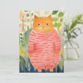 Gezellige en Schattigee kat Feestdagenkaart (Staand voorkant)