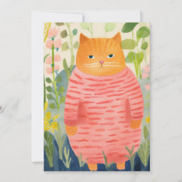 Gezellige en Schattigee kat Feestdagenkaart