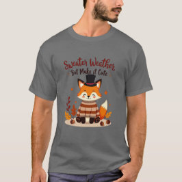 Gezellige en Schattigee Vos in Herfst Trui - T-shi T-shirt