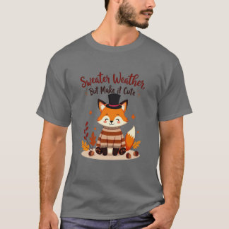 Gezellige en Schattigee Vos in Herfst Trui - T-shi T-shirt