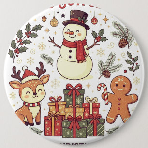 Gezellige en vrolijke sfeer Winter Kerstmagie Ronde Button 6,0 Cm