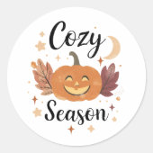 Gezellige enge seizoen ronde sticker (Voorkant)