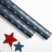 Gezellige Eskimo Kiss Blue Christmas Cadeaupapier