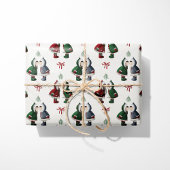 Gezellige Eskimo Kus Witte Kerst Cadeaupapier