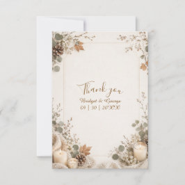 Gezellige Eucalyptus Herfst winter minimale Trouwd Bedankkaart