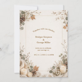 Gezellige Eucalyptus Herfst winter minimale Trouwd Kaart