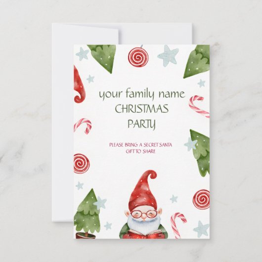 Gezellige familie kerst uitnodiging | kerstjuichen (Achterkant)