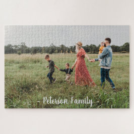 Gezellige familiefoto spelavond Naam personalisere Legpuzzel