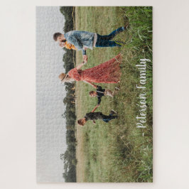 Gezellige familiefoto spelavond Naam personalisere Legpuzzel