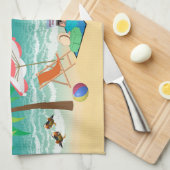 Gezellige familiepret aan het strand theedoek (Quarter Fold)
