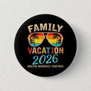 Gezellige Familievakantie 2026 Strand Zomer Ronde Button 5,7 Cm