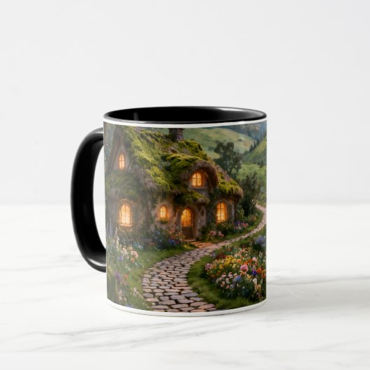 Gezellige Fantasy Cottage Accent Mok (Voorkant links)
