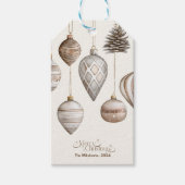 Gezellige feestelijke rustieke kerst cadeaulabel (Voorkant)