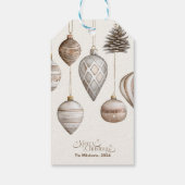 Gezellige feestelijke rustieke kerst cadeaulabel (Achterkant)