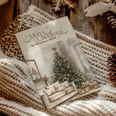 Gezellige feestelijke rustieke kerst feestdagenkaart