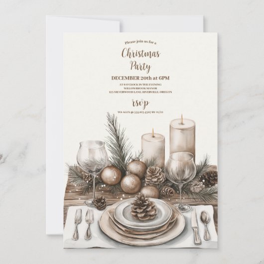 Gezellige feestelijke rustieke kerst kaart (Voorkant)