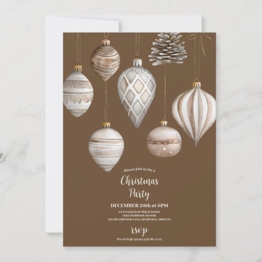 Gezellige feestelijke rustieke kerst kaart (Voorkant)