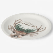 Gezellige feestelijke rustieke kerst papieren bordje (Gekanteld)