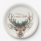 Gezellige feestelijke rustieke kerst papieren bordje (Voorkant)