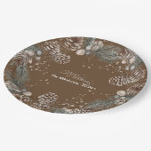 Gezellige feestelijke rustieke kerst papieren bordje (Gekanteld)