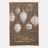 Gezellige feestelijke rustieke kerst theedoek (Verticaal)