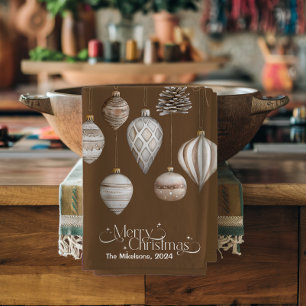 Gezellige feestelijke rustieke kerst theedoek